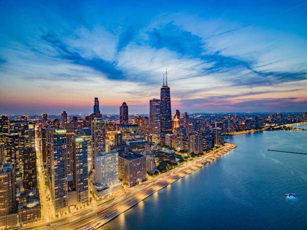 Chicago cityscape at dusk