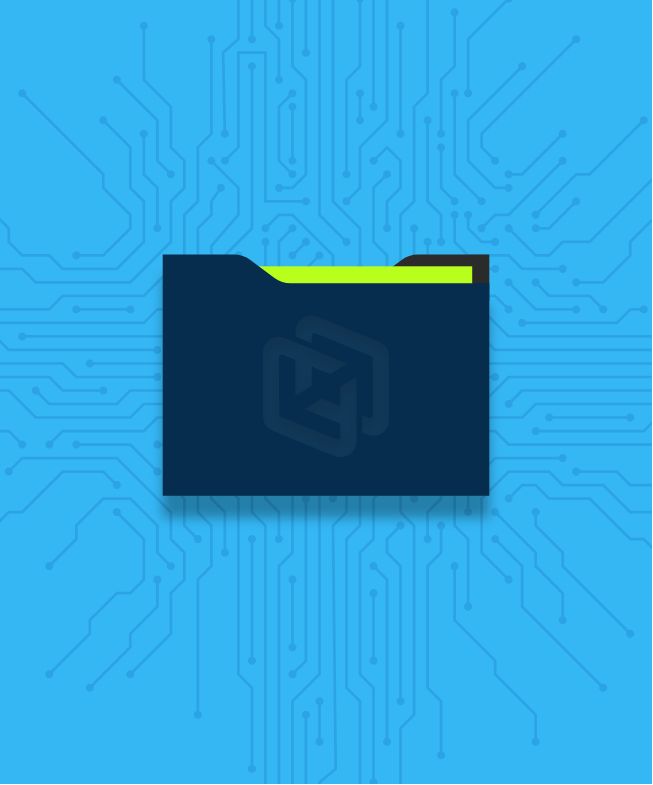 Folder icon over circuit background with the CrashPlan logo